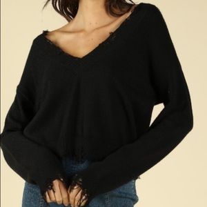 Black off the shoulder sweater